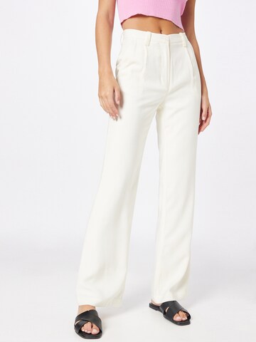 ABOUT YOU Limited Flared Pleat-Front Pants 'Nele' in White