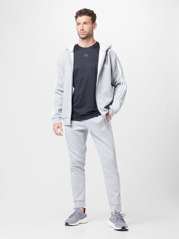 ADIDAS SPORTSWEAR Athletic Zip-Up Hoodie 'Essentials' in Grey