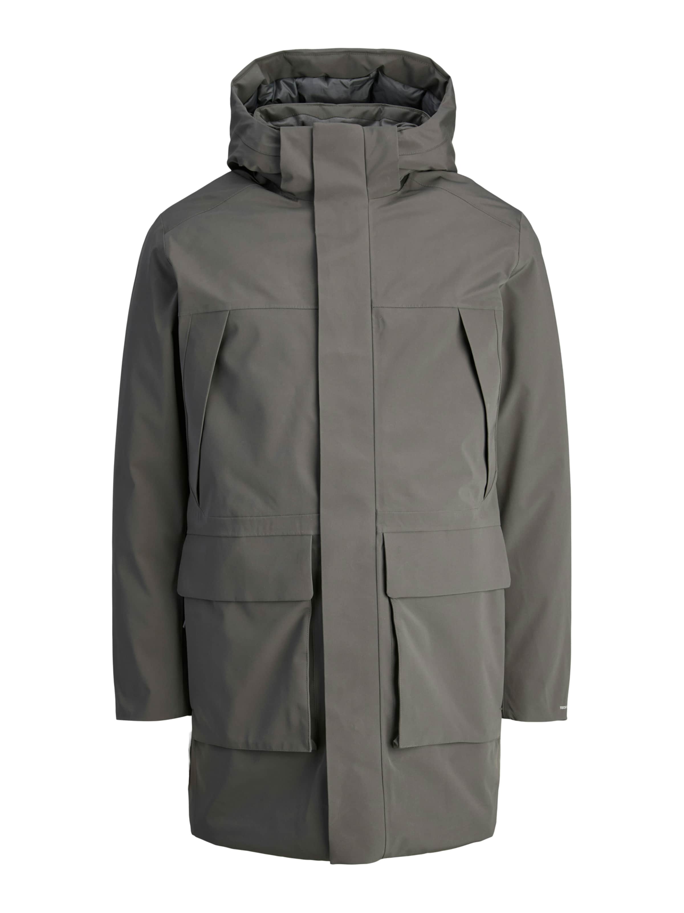 Jack & Jones Premium Vinterparkas 'JPRMoon' i grå: framsida