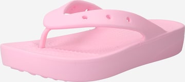 Crocs صندل بفاصل بين الأصابع بلون زهري: الأمام