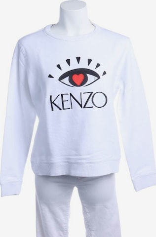 KENZO Sweatshirt & Zip-Up Hoodie in XL in White: front