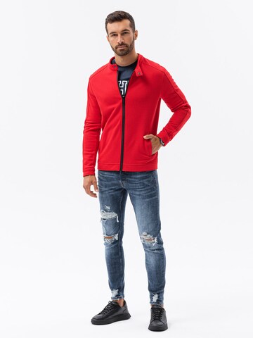 Ombre Zip-Up Hoodie 'B1071' in Red