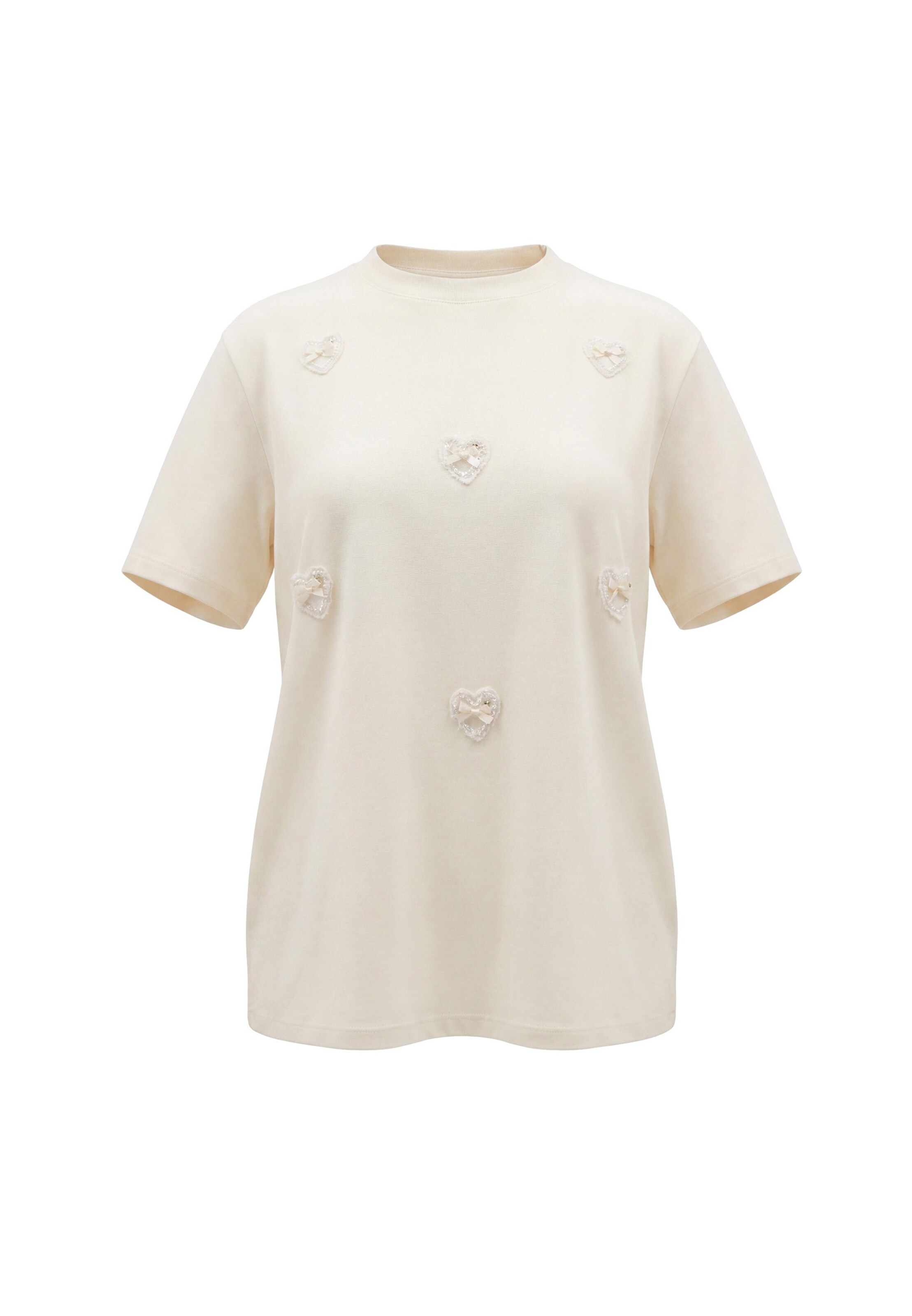 MYMO Shirt 'Pop' in S in de kleur Crème / Wit, Productweergave
