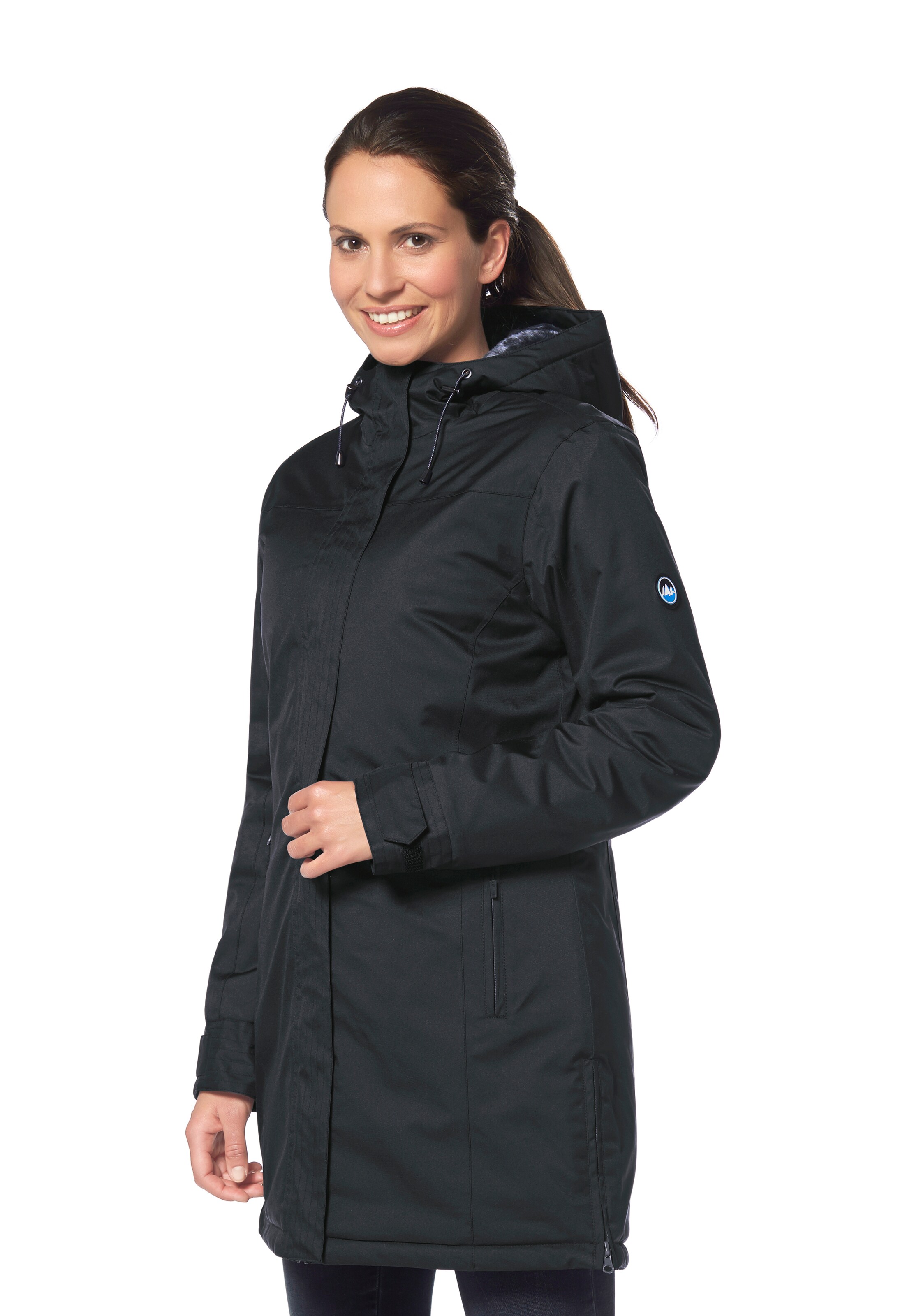 POLARINO Mantel in Schwarz