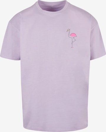 Merchcode Shirt 'Flamingo' in Lila: voorkant