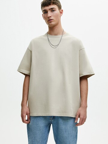 T-Shirt Pull&Bear en beige : devant