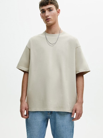 T-Shirt Pull&Bear en beige : devant