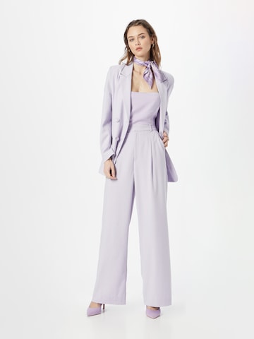 Gestuz Wide leg Pleat-front trousers 'Paula' in Purple