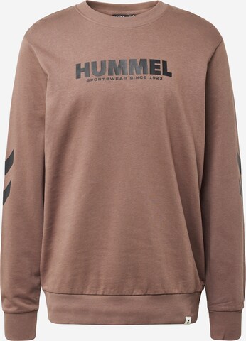 Hummel - Sweatshirt 'LEGACY' em castanho: frente