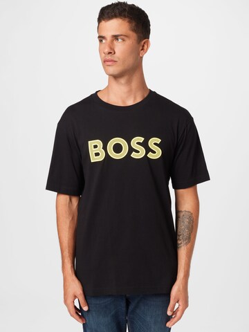 Tricou 'Teeos' de la BOSS Green pe negru: față