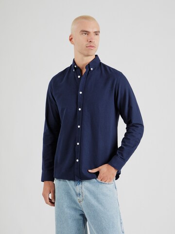 JJ Rebel Regular fit Overhemd 'JREBOSCAR' in Blauw: voorkant