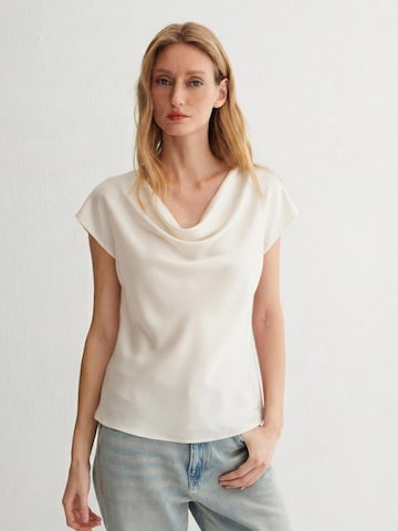 Chemisier SILK & CASHMERE en beige : devant