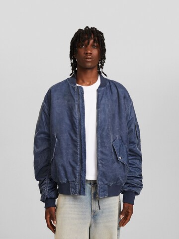 Bershka Between-season jacket in Blue: front