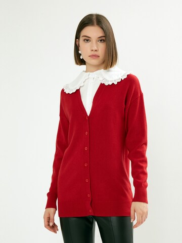 Influencer Knit cardigan in Red: front