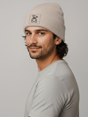 Neverless Beanie 'Teddy Polygon' in Beige