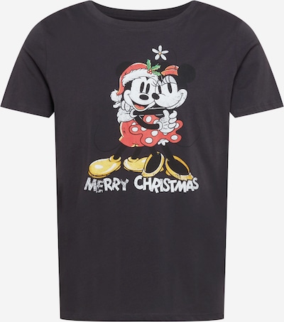 ONLY Carmakoma Тениска 'Minnie and Mickey Christmas' в жълто / антрацитно черно / светлозелено / пъпеш / бяло, Преглед на продукта