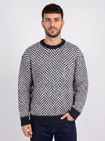 FARAH Trui 'Athens Herringbone' in Blauw