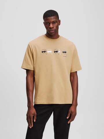 T-Shirt Karl Lagerfeld en beige : devant
