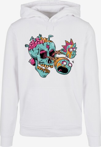 ABSOLUTE CULT Sweatshirt 'Rick And Morty - Eyeball Skull' in White: front