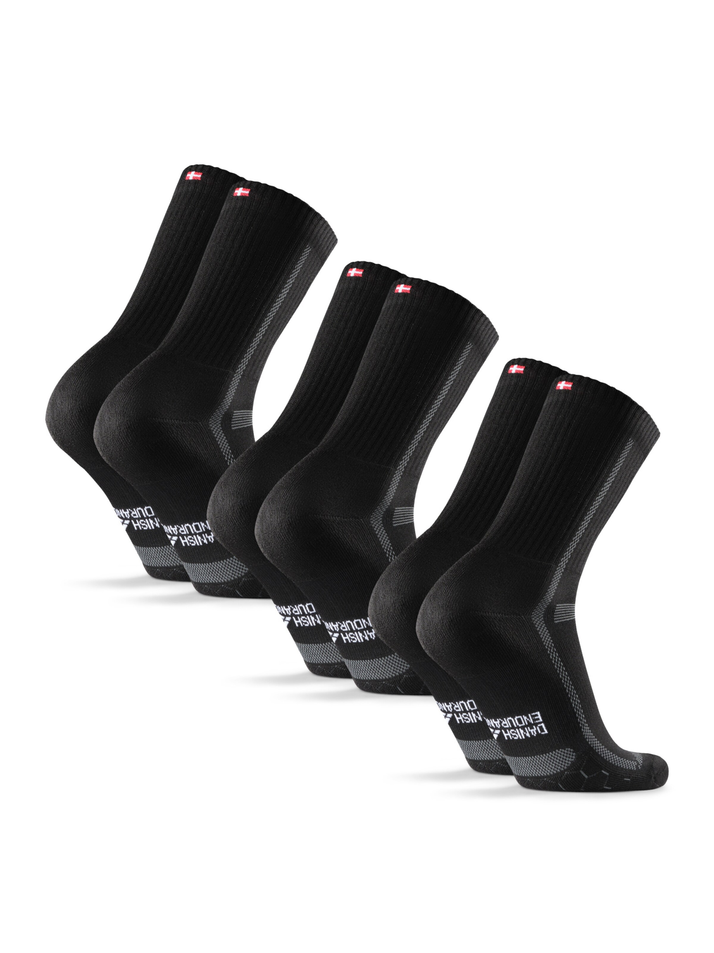 DANISH ENDURANCE Laufsocken 'Long Distance Running Crew' in Schwarz