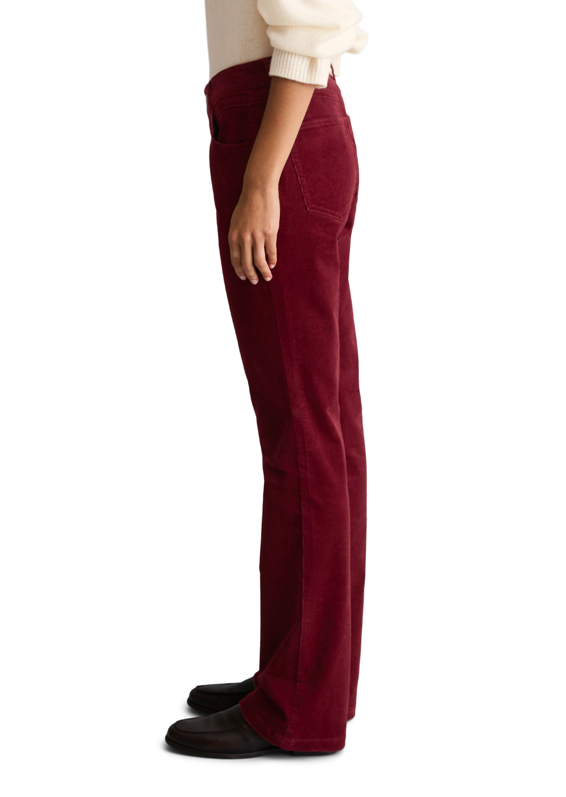Marc O'Polo DENIM Bootcut Broek ' Nella ' in Rood: zijkant