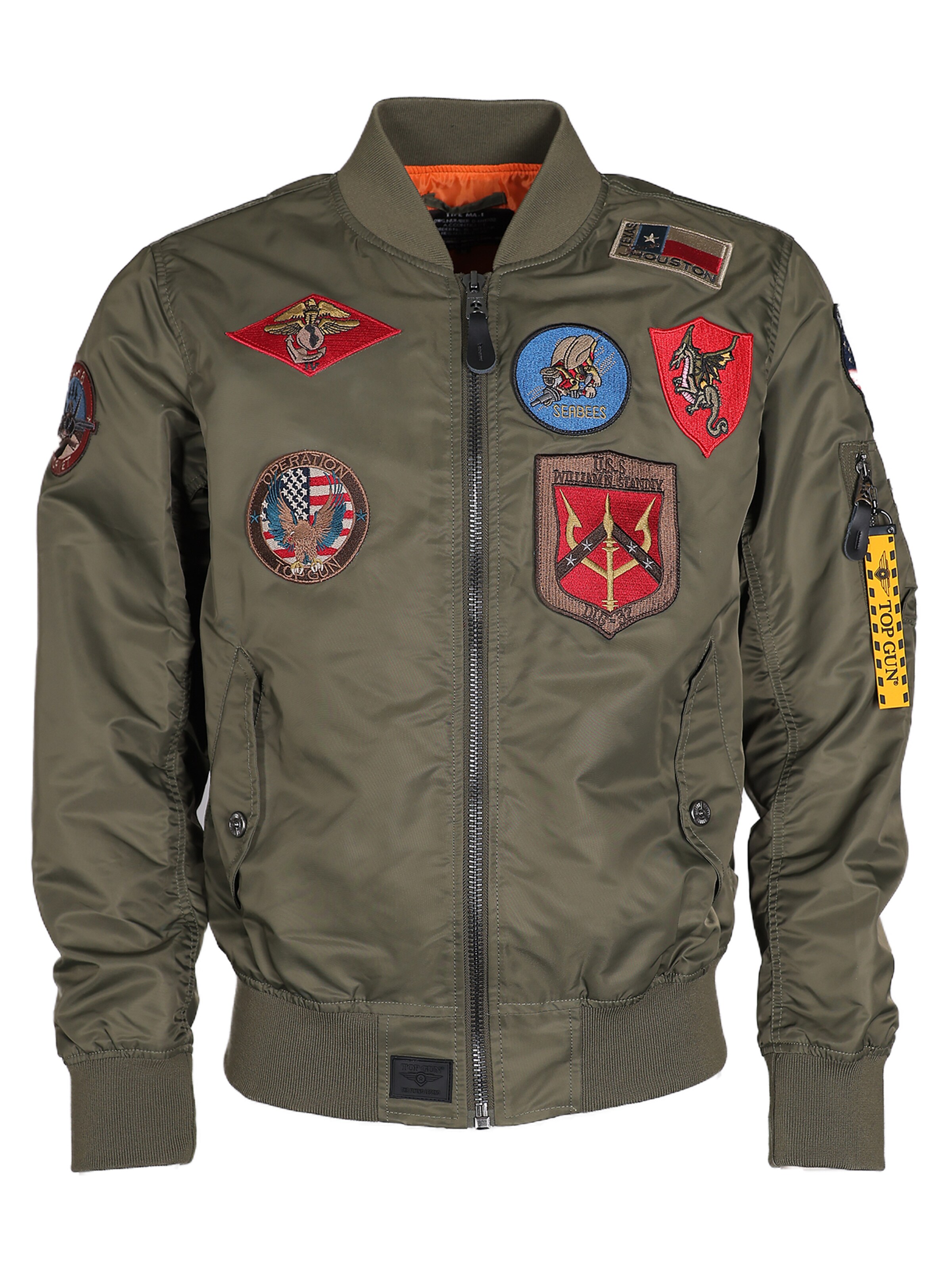 TOP GUN Bomberjacke ' TG2024001 ' in Grün: Vorderseite