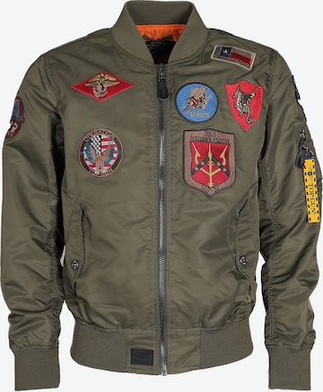 TOP GUN Bomberjacke ' TG2024001 ' in Grün: Vorderseite