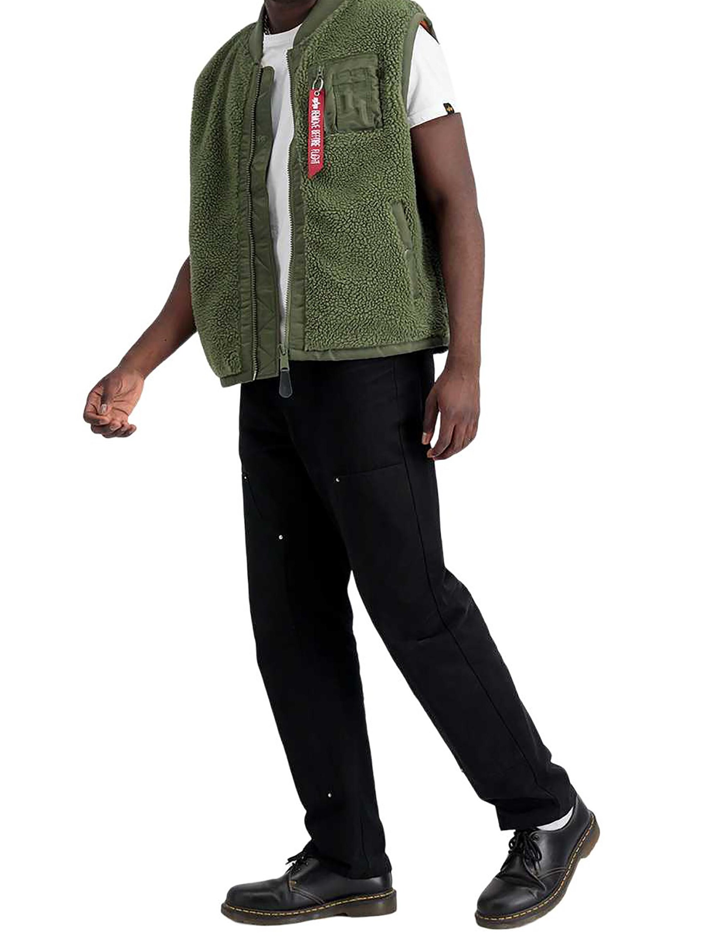 ALPHA INDUSTRIES Vest 'Teddy' in Green