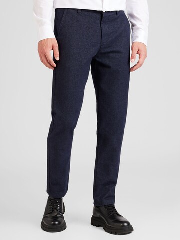 Lindbergh Regular Chino in Blauw: voorkant