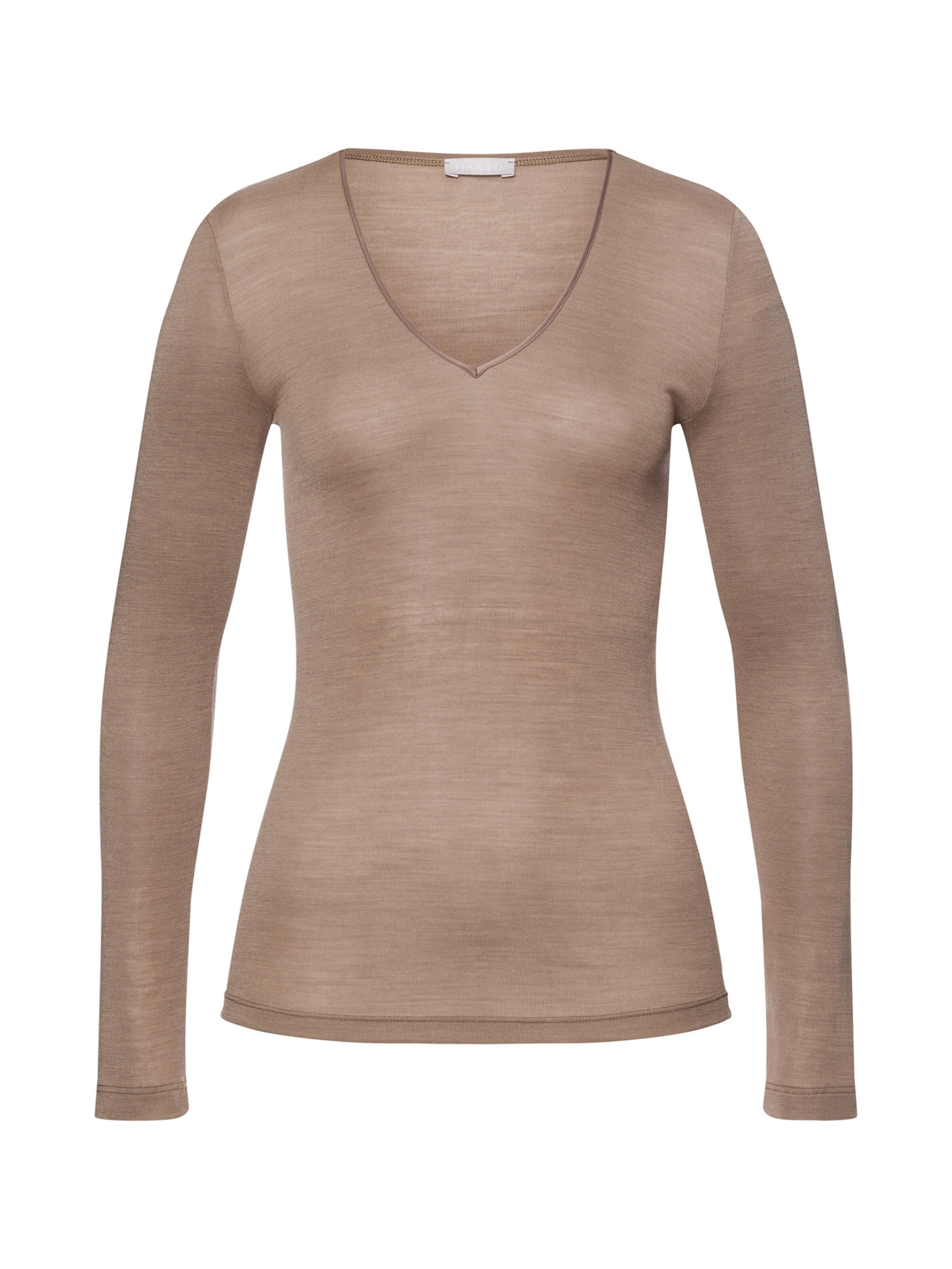 Hanro Undershirt ' Woolen Silk ' in Brown: front