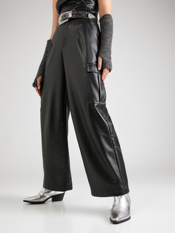 ABOUT YOU x Emili Sindlev Wide leg Cargo trousers 'Naja' in Black: front