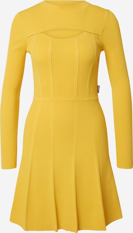 HUGO Red - Vestido de malha 'Sorsety' em amarelo: frente