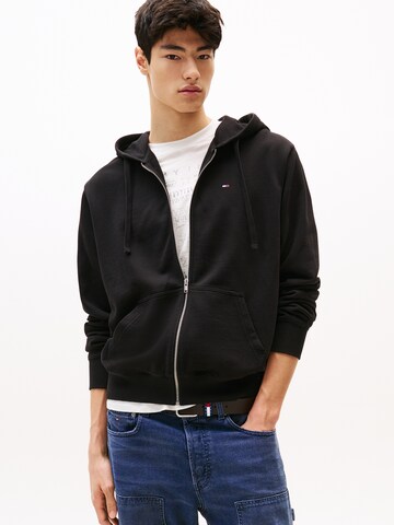 Tommy Jeans Sweat jacket in Black: front