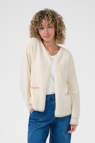 Cream Gebreid vest 'Onie' in Beige: voorkant