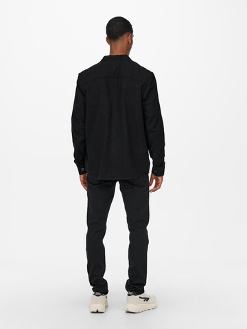 Only & Sons Regular Fit Hemd 'Milo' in Schwarz