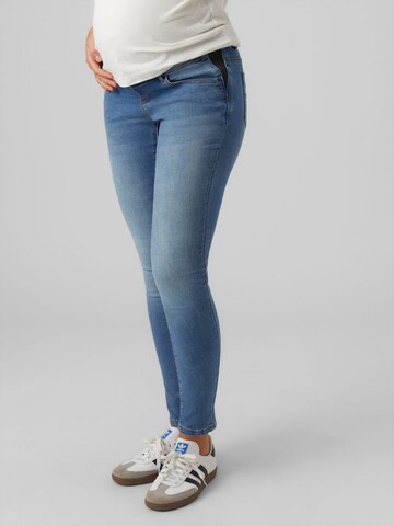 MAMALICIOUS Slimfit Jeans 'Evans' in Blauw: voorkant