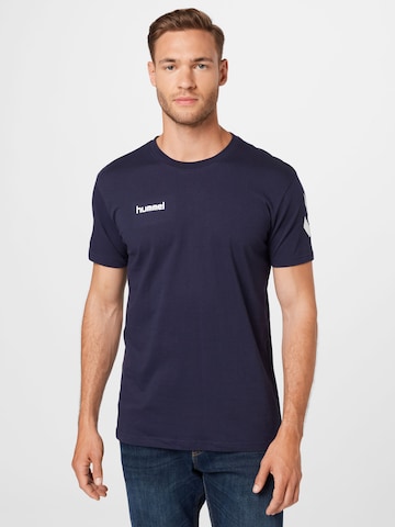 T-Shirt fonctionnel Hummel en bleu : devant