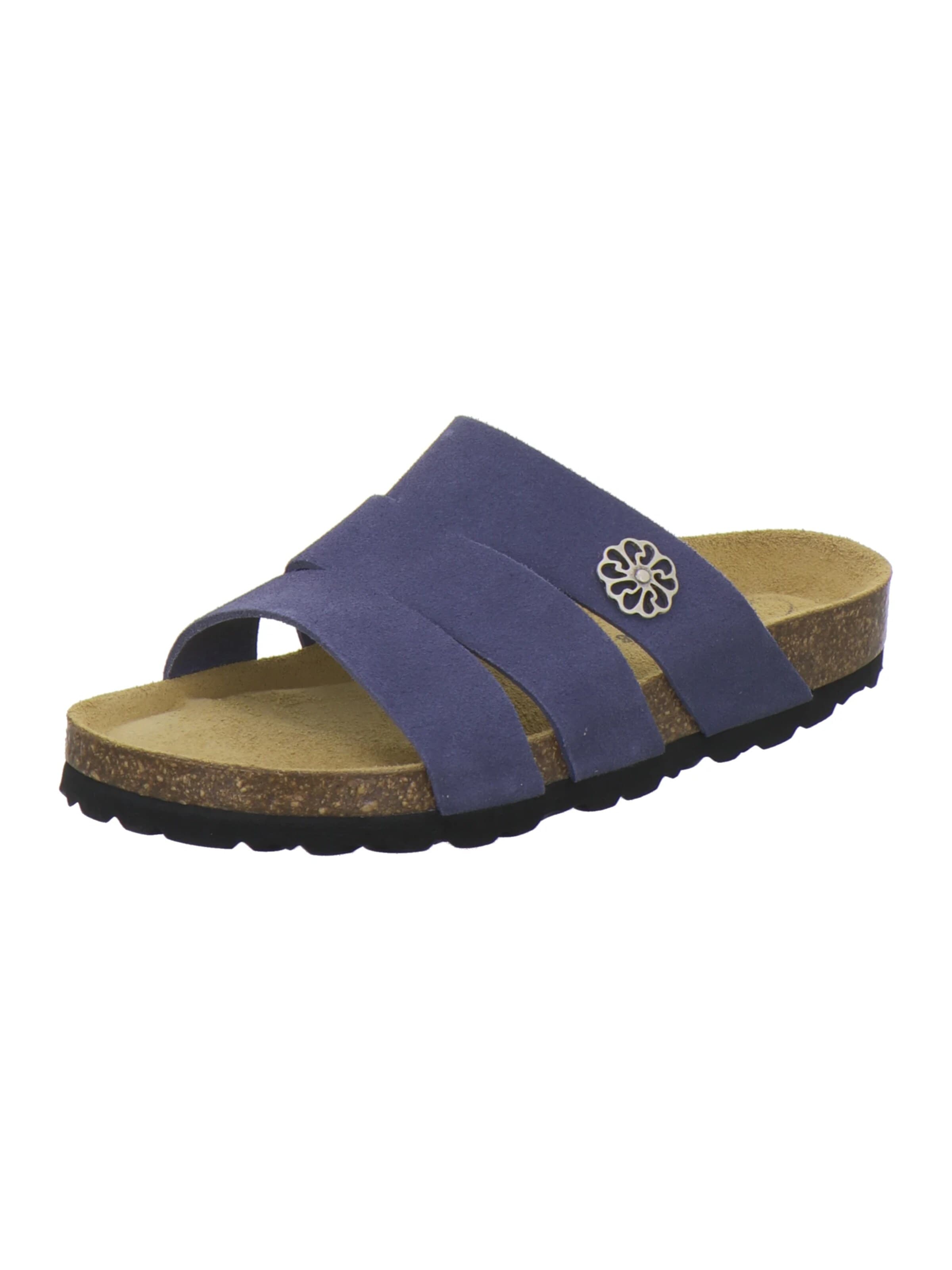 AFS-Schuhe - Zapatos abiertos 'Pantoletten Damen azzurro Veloursleder' en azul: frente