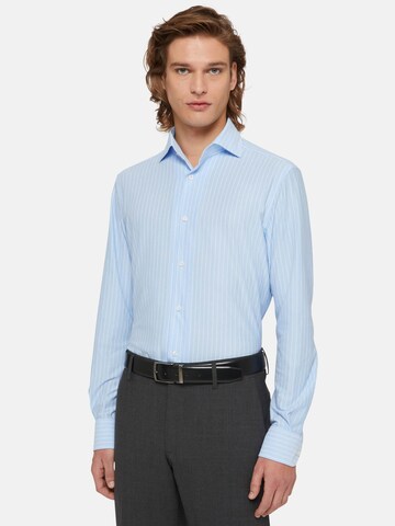 Coupe regular Chemise Boggi Milano en bleu : devant