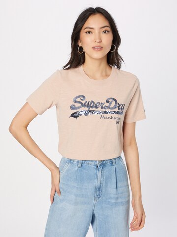 T-shirt Superdry en rose : devant