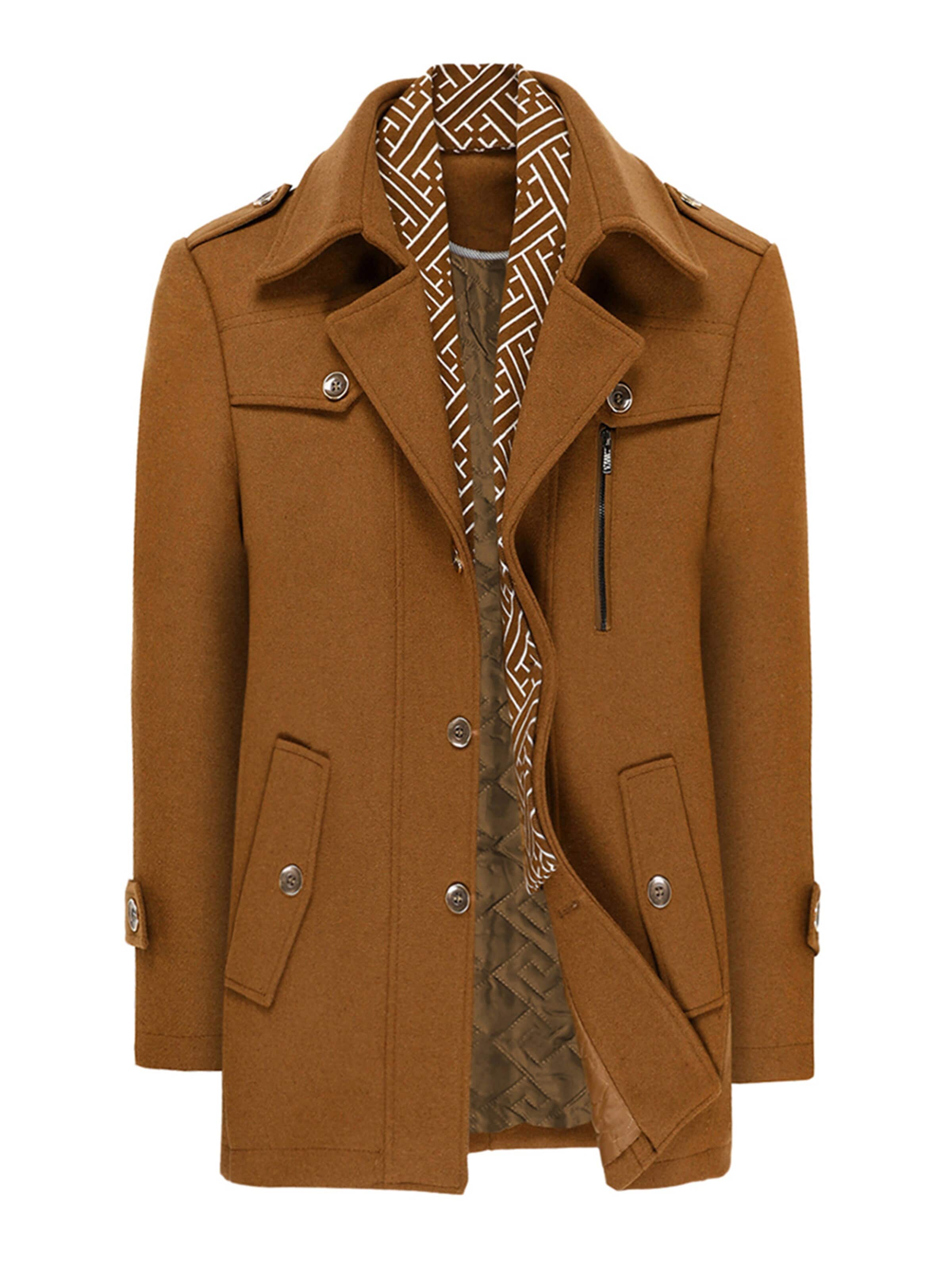 YOUTHUP Winter Coat in Brown: front