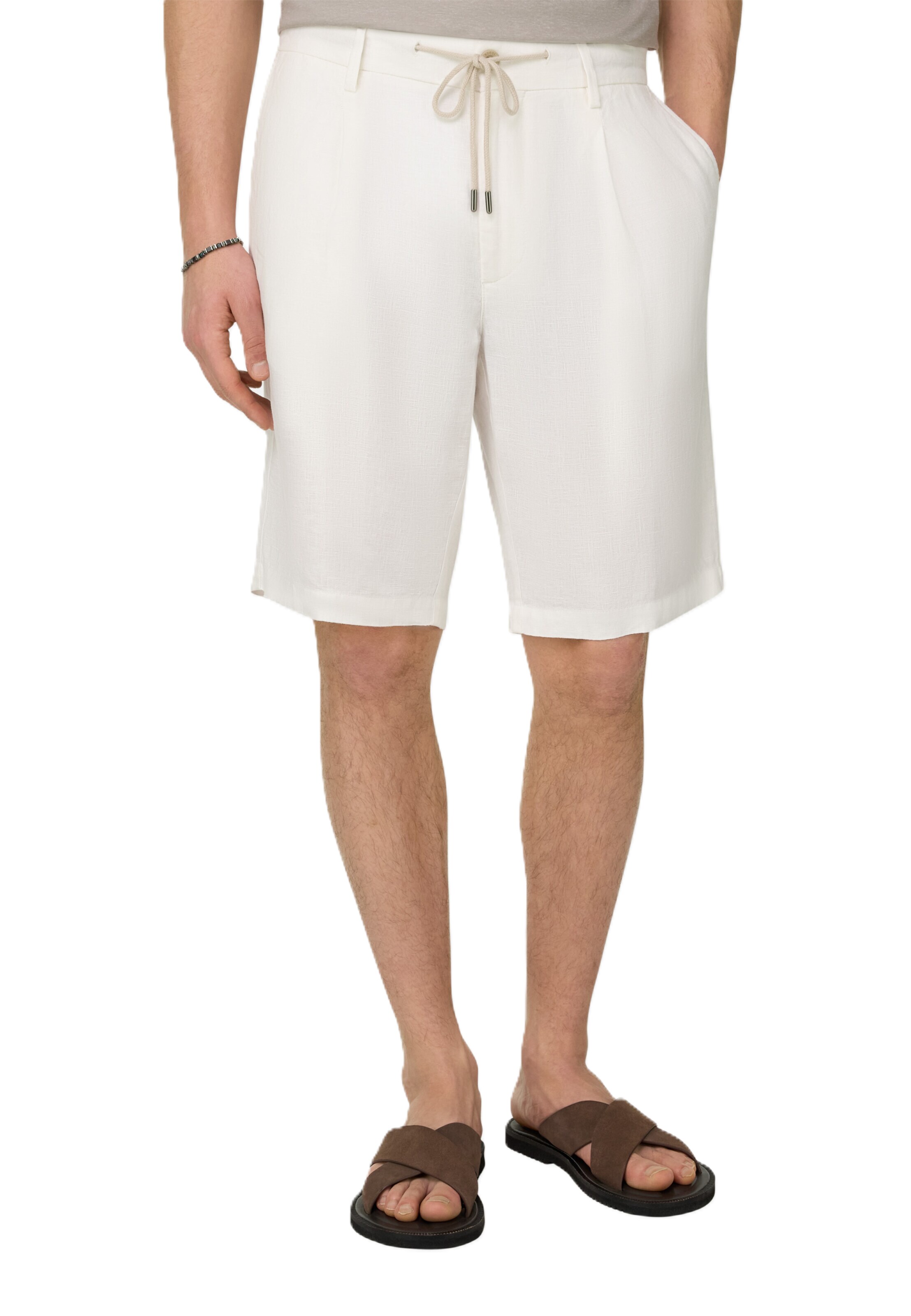 Regular Pantalon à pince Boggi Milano en blanc : devant