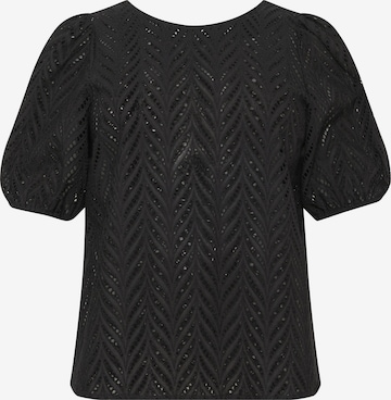 KAFFE CURVE Bluse i sort: forside