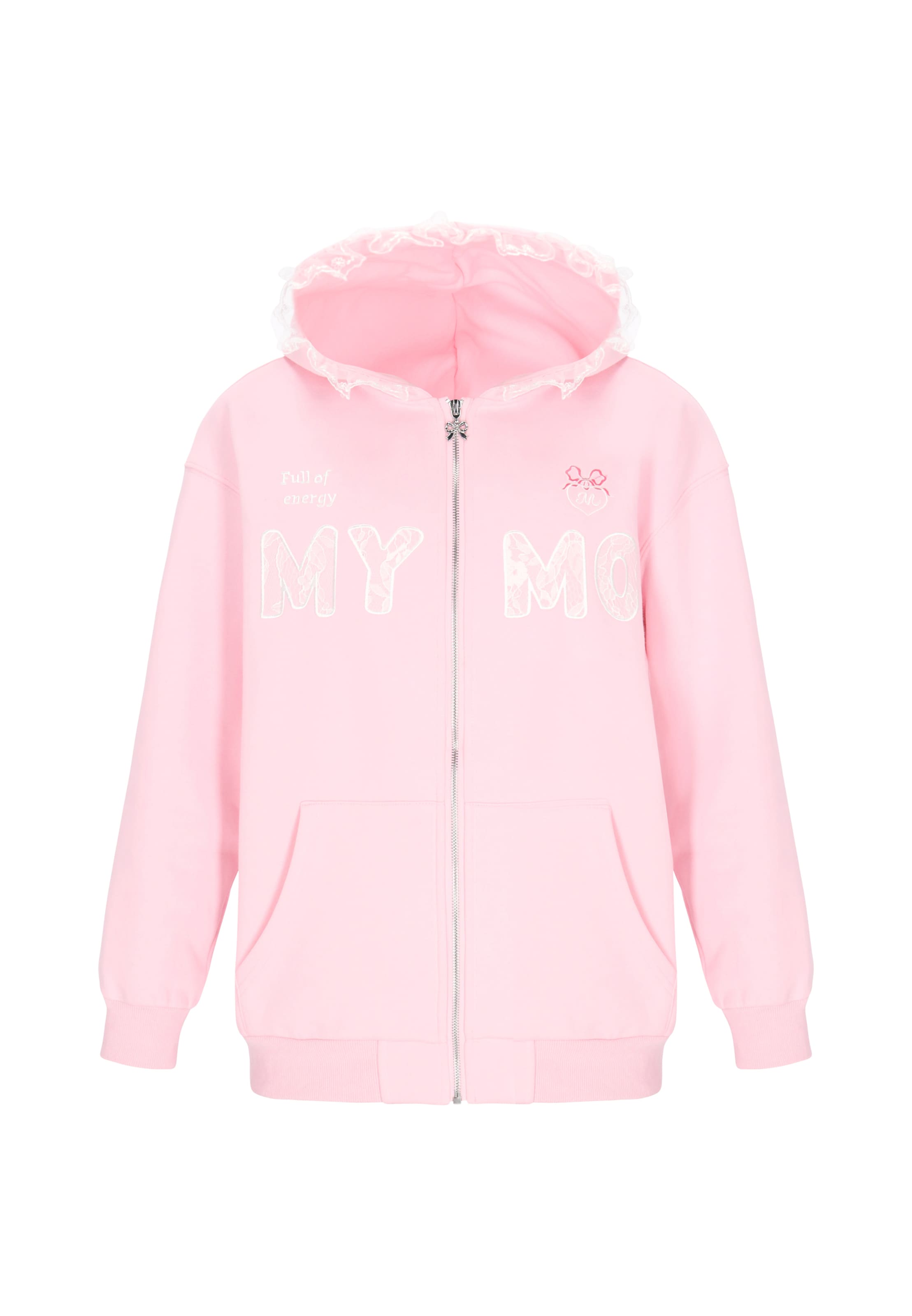 MYMO - Sudadera con cremallera en rosa: frente