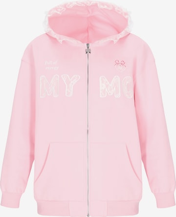 MYMO - Sudadera con cremallera en rosa: frente