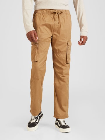 Regular Pantalon cargo HOLLISTER en marron : devant