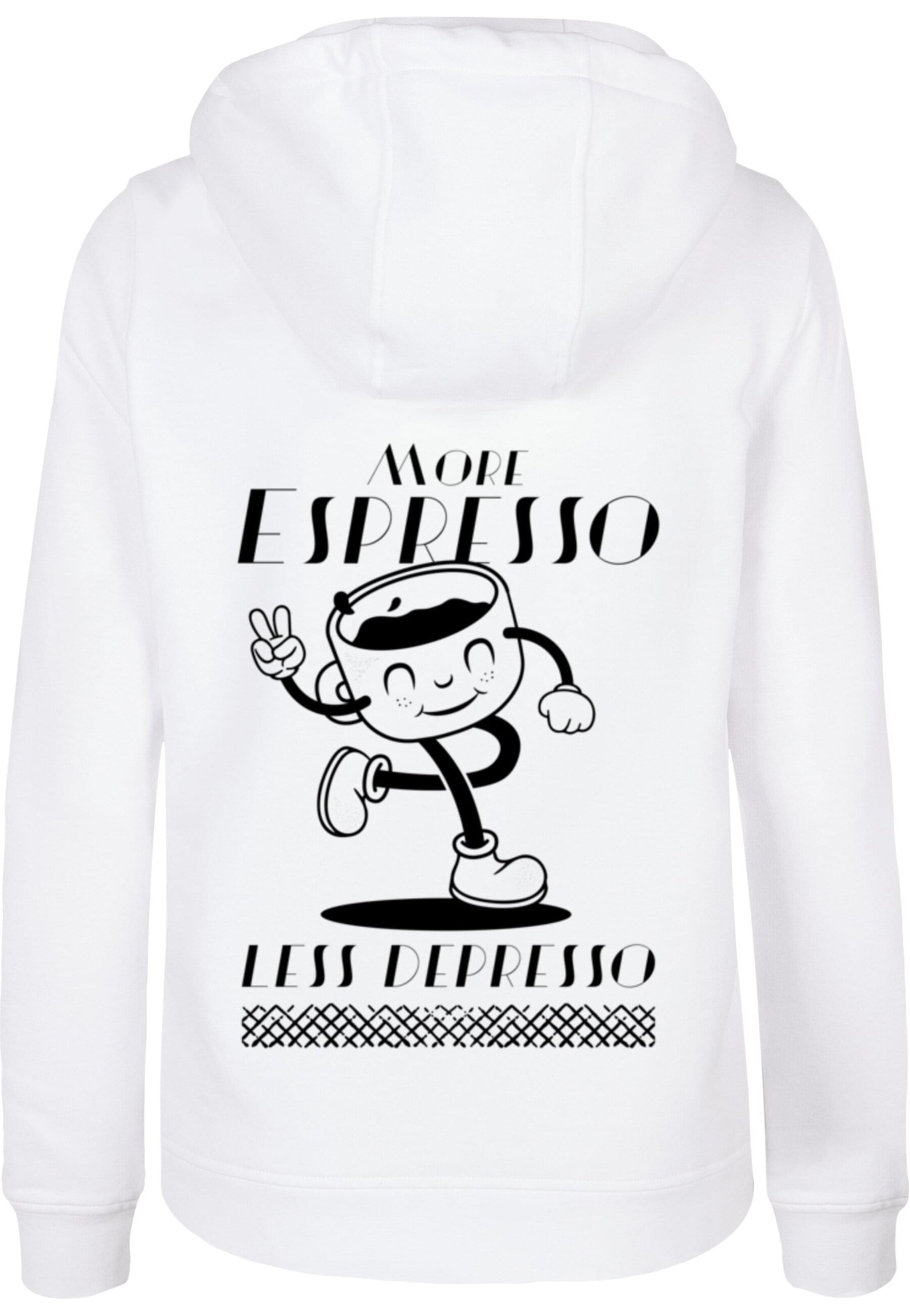 Merchcode Sweatshirt 'Espresso' in Weiß