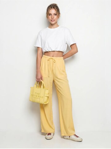 Bianco Lucci Wide leg Trousers 'Hose' in Yellow