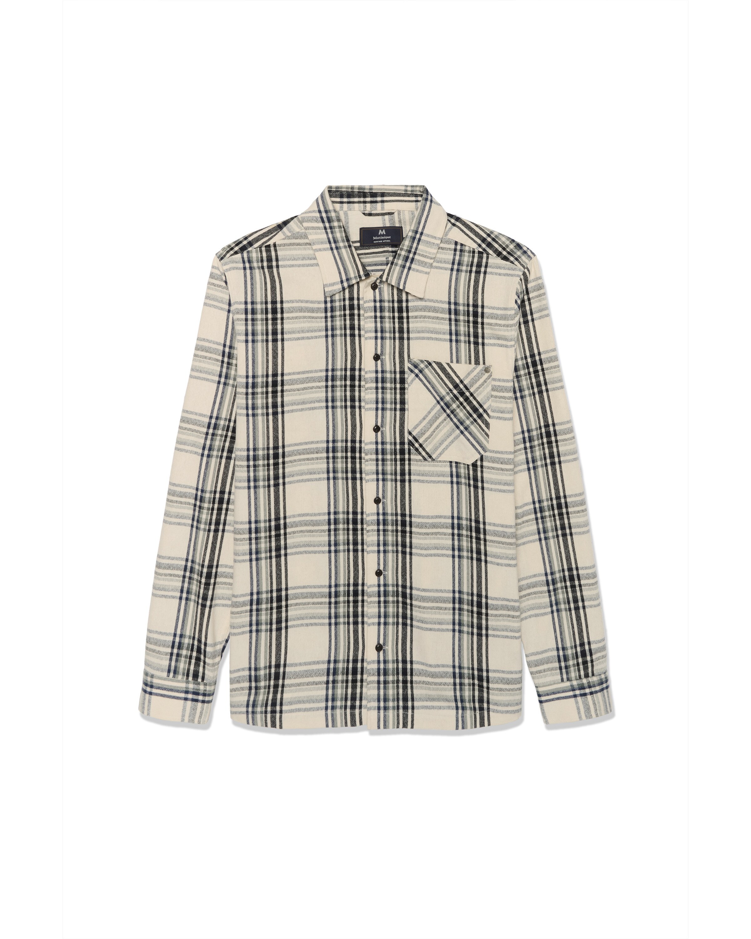 Matinique Overhemd 'Pelton' in de kleur Lichtbeige / Zwart, Productweergave