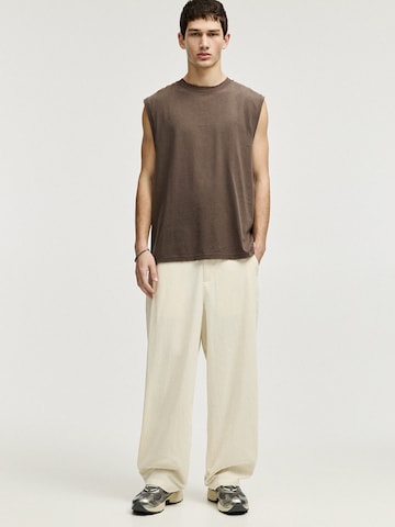 T-Shirt Pull&Bear en marron : devant